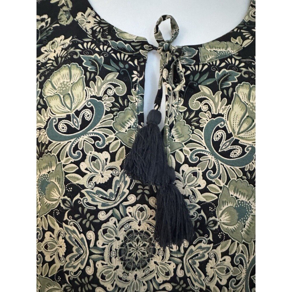 Evans Blouse Tunic Peasant Floral Boho Womens Size 26/28 New Tassel Office - Picture 3 of 9